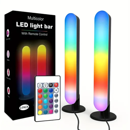 Luz RGB pickup com ritmo musical, luzes atualizadas, modelo recarregável via USB, decoração natalina, barra de luz RGB com ritmo musical para desktop