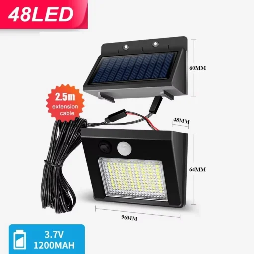 Luz Solar Partida de LED 48 PIR Sensor de Movimento