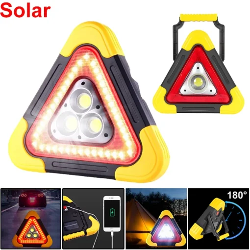 Luz Solar Triangular 3-em-1 de Emergência