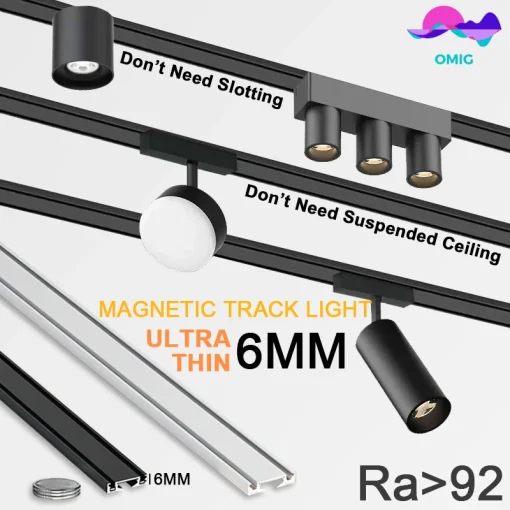 Luz de teto LED 48V Magnetica Fina 6mm