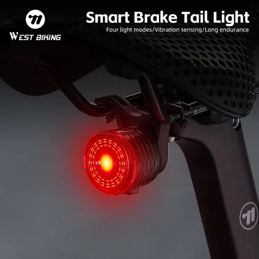 Luz traseira de bicicleta WEST BIKING com freio inteligente