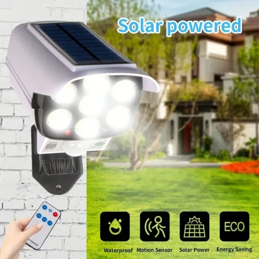 Luzes Solares com Sensor de Movimento Externo 77 LED