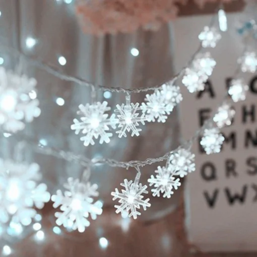 Luzes de Fada de Neve de Natal LED Garland Decoração