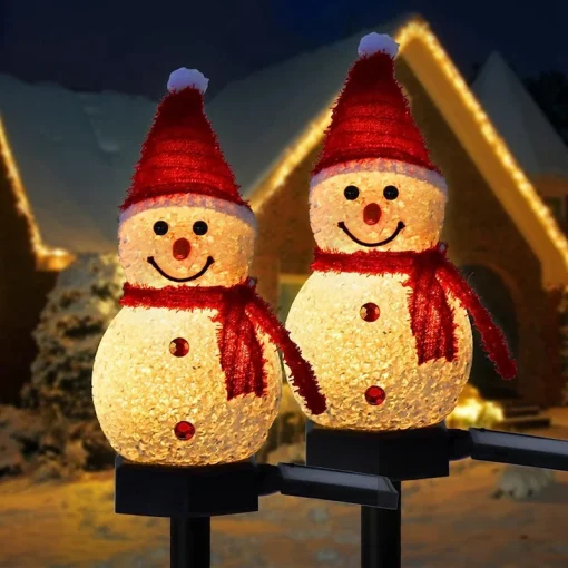 Luzes de Natal Solar Boneco de Neve