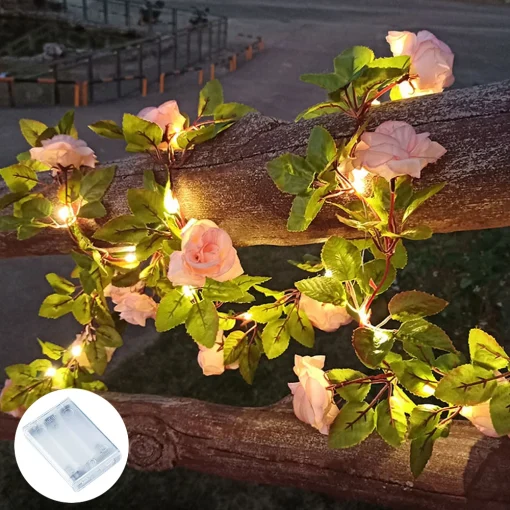 Luzes de Natal com cordão de rosas e girassóis Ivy LED de 50 LED 2M 5M