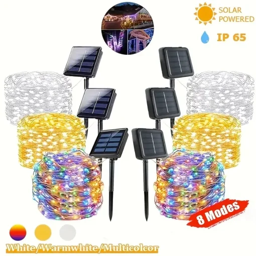 Luzes de corda solar 300 LED