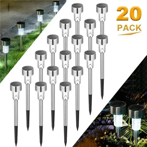 Luzes solares externas Luzes de jardim Lanterna de lâmpada solar à prova d'água Iluminação de paisagem Caminho Quinta Jardim Decoração