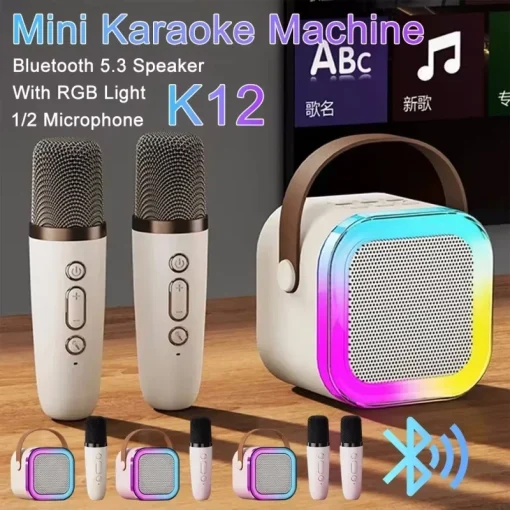 Máquina de Karaokê portátil com Bluetooth K12