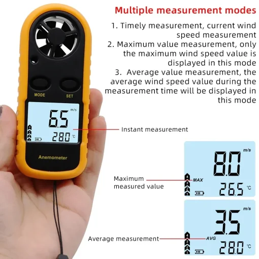 Medidor de Velocidade do Ar Digital GM816