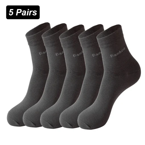 Meias de fibra de bambu para homens da 5Pairs