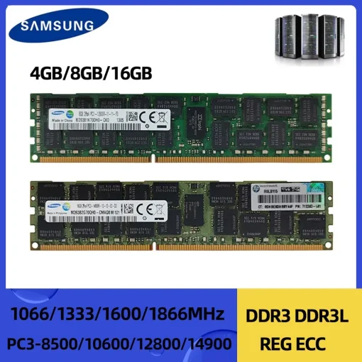 Memória de Servidor Samsung DDR3 DDR3L RAM ECC de Registro