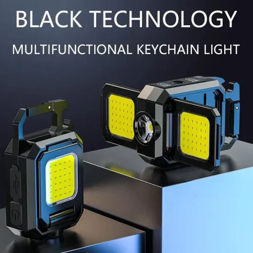 Mini Lanterna LED Chaveiro 2 COB USB Recarregável