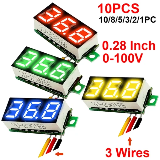 Mini Voltímetro Digital LED 0-100V