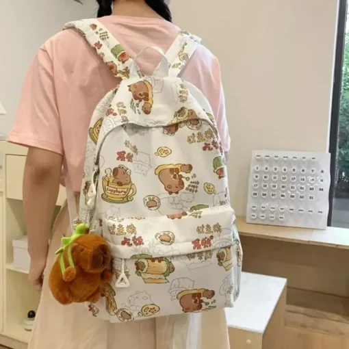 Mochila Kawaii de Capivara de Desenho Animado Engraçada