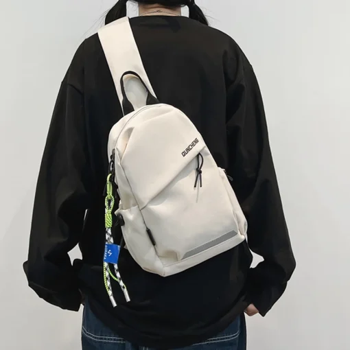 Mochila de Ombro Simples Masculina, Pequena, Bolsa de Peito