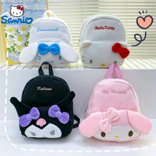 Mochila de Pelúcia Kuromi, Cinnamoroll e My Melody, Adorável, Grande Capacidade, Design Fofo