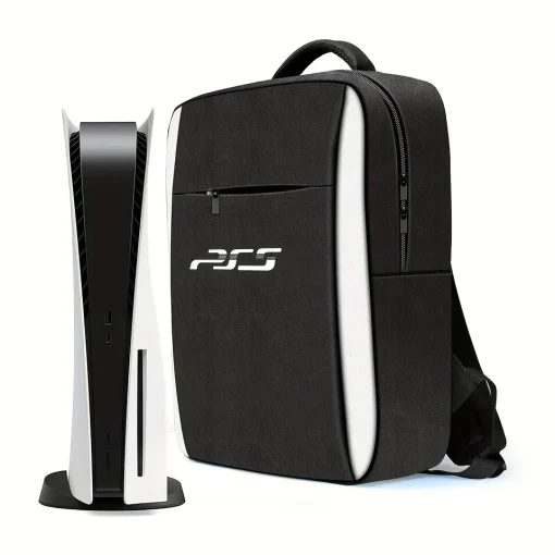 Mochila de viagem para console PS5, acessórios, bolsa de transporte de proteção com armazenamento compatível com o console Sony PlayStation 5