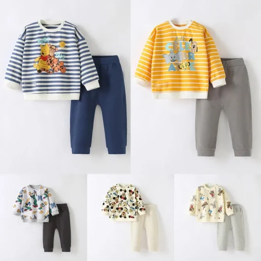 Moda Listrada Winnie Pooh Suéter Primavera