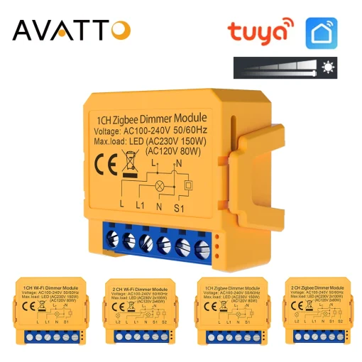 Módulo Interruptor Dimmer AVATTO Tuya ZigBee WiFi