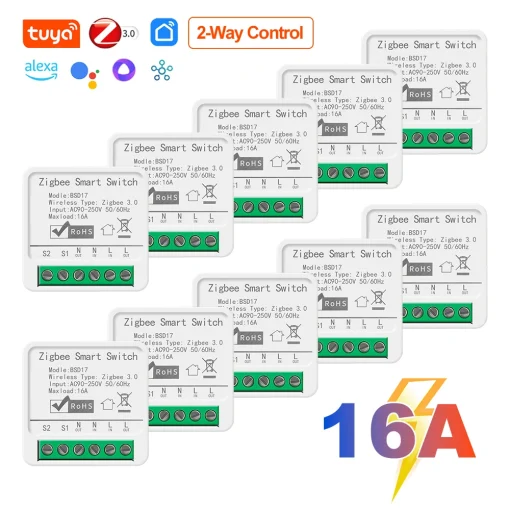 Módulo de interruptor de luz inteligente Tuya ZigBee3.0 16A