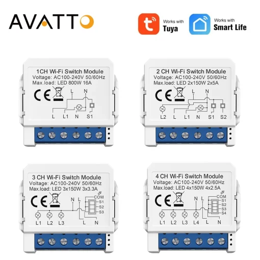 Módulo interruptor inteligente WiFi AVATTO Tuya