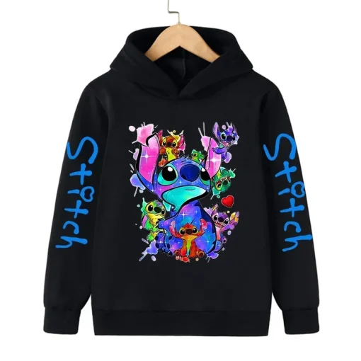 Moletom com Capuz Infantil Kawaii da Stitch