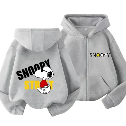 Moletom com capuz e zíper infantil com estampa do Snoopy