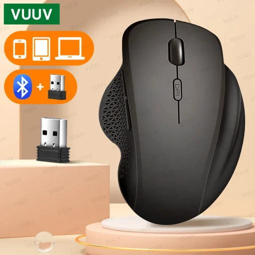 Mouse Ergonômico Sem Fio Bluetooth Recarregável para PC