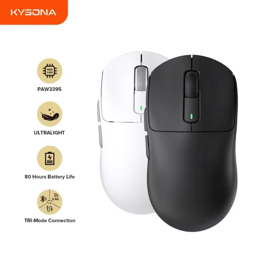 Mouse gamer sem fio Bluetooth Esports Kysona M600 PAW3395