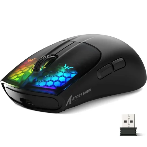 Mouse gamer sem fio X5 com 3 modos BT2.4GhzUSB-C