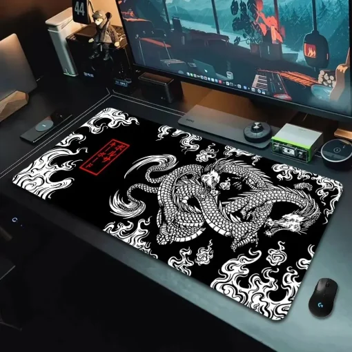 Mousepad Gamer Grande de Dragão Japonês XXL