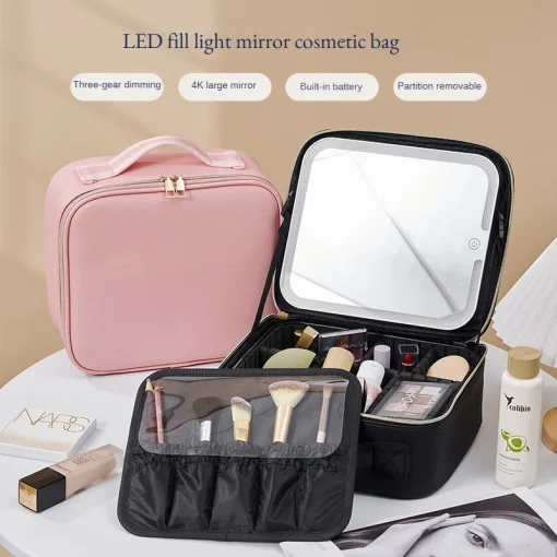 Necessaire Cosmetic Case com Luzes e Espelho