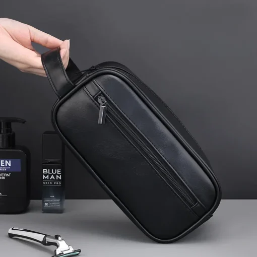 Necessaire de couro para higiene pessoal masculino