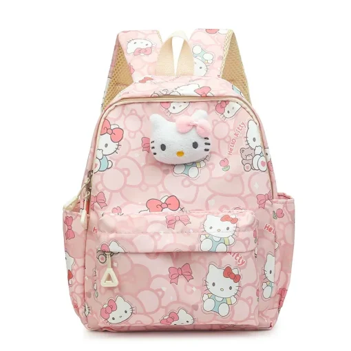 Nova Moda Sanrio Infantil Bolsa Escolar Melody Kuromi Cinnamoroll Hello Kitty Mochila Infantil Fofa Grande Capacidade