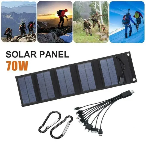 Painel solar dobrável de 70W para camping