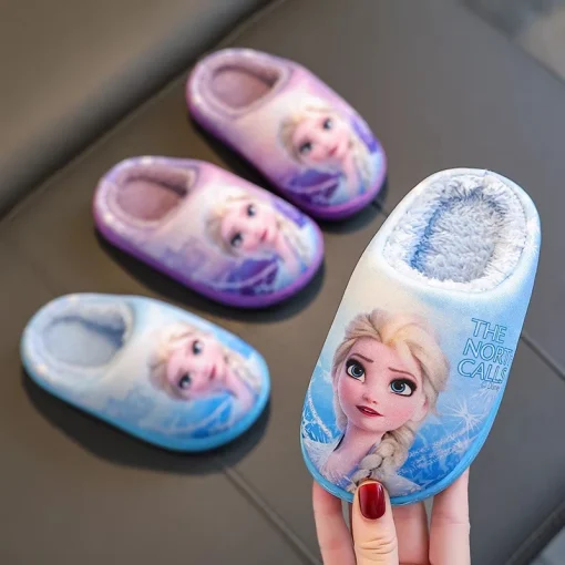 Pantufas Infantis de Algodão Princesa Elsa da Disney