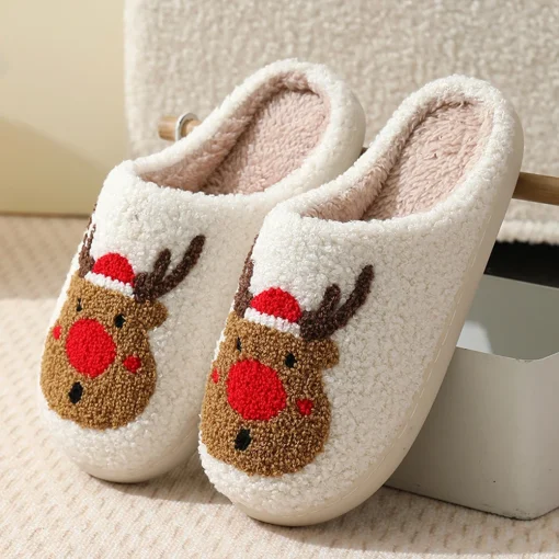 Pantufas femininas de inverno fofas e quentinhas