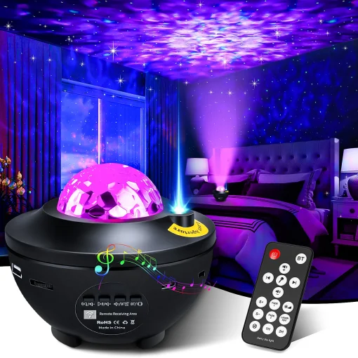 Projetor Galaxy Luz Noturna Infantil Bluetooth USB Music