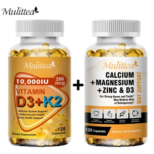 Promoção imperdível Mulittea Cálcio e Magnésio e D3K2 Cápsulas para saúde óssea e muscular