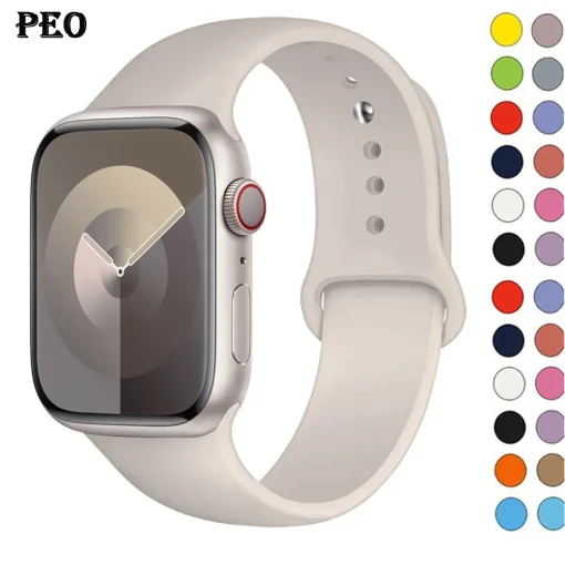 Pulseira Silicone Apple Watch 44mm 40mm 42mm 38mm