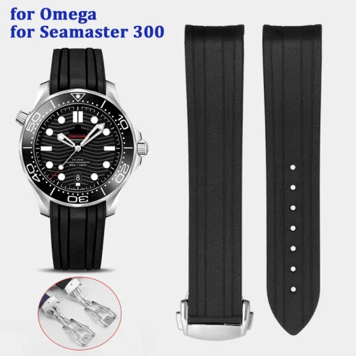 Pulseira Silicone para Relógio Omega Seamaster 300