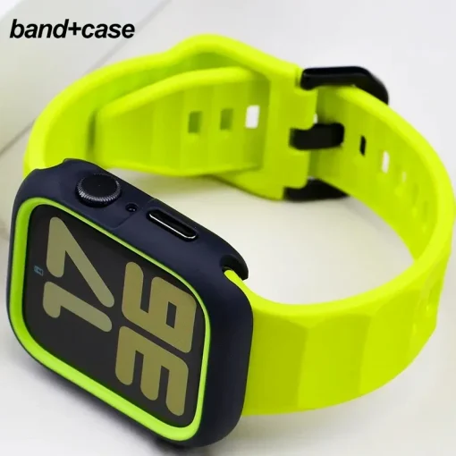 Pulseira de Silicone Esportiva+Capa para apple watch