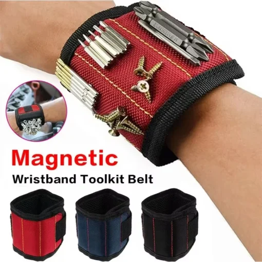 Pulseira magnética para prender parafusos, pregos, brocas, cintos de suporte de ferramenta de pulso com ímãs fortes, gadgets legais para homens, mulheres