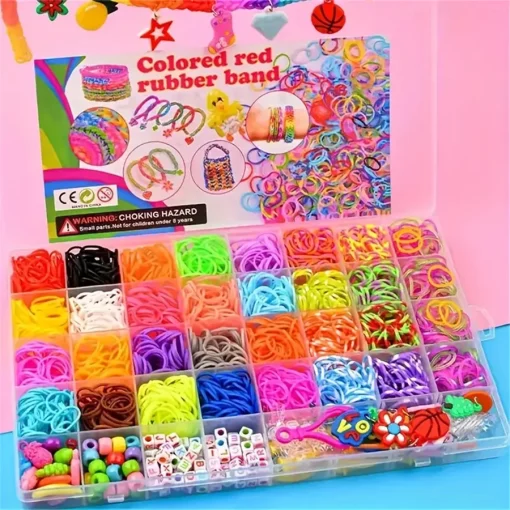 Pulseiras Elásticos Coloridos 4300pcs + 32Cores