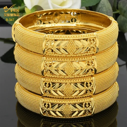 Pulseiras de luxo em ouro 24K de Dubai