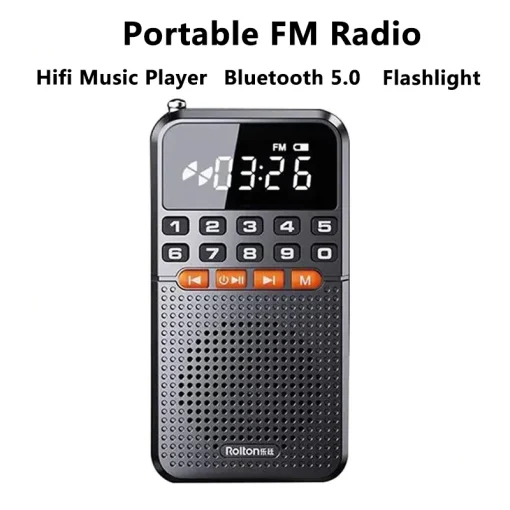 Rádio FM Portátil com Bluetooth e Lanterna LED