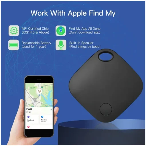 Rastreador GPS Bluetooth inteligente compatível com Find My APP