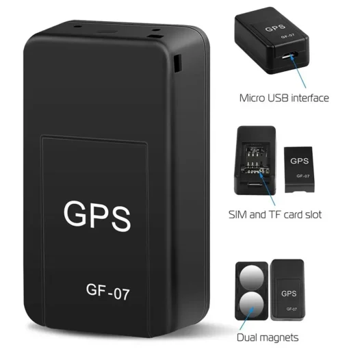 Rastreador GPS Magnético GF07 com Ímã Localizador em Tempo Real com Mensagens de Inserção de SIM para Antiperda