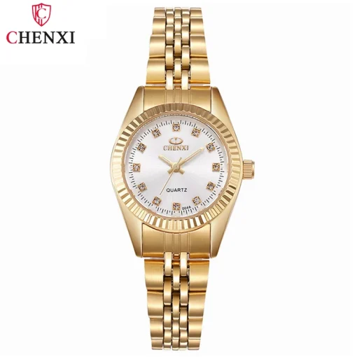 Relógio Dourado Feminino de Luxo Marca CHENXI