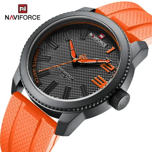 Relógio NAVIFORCE quartzo militar, pulseira silicone